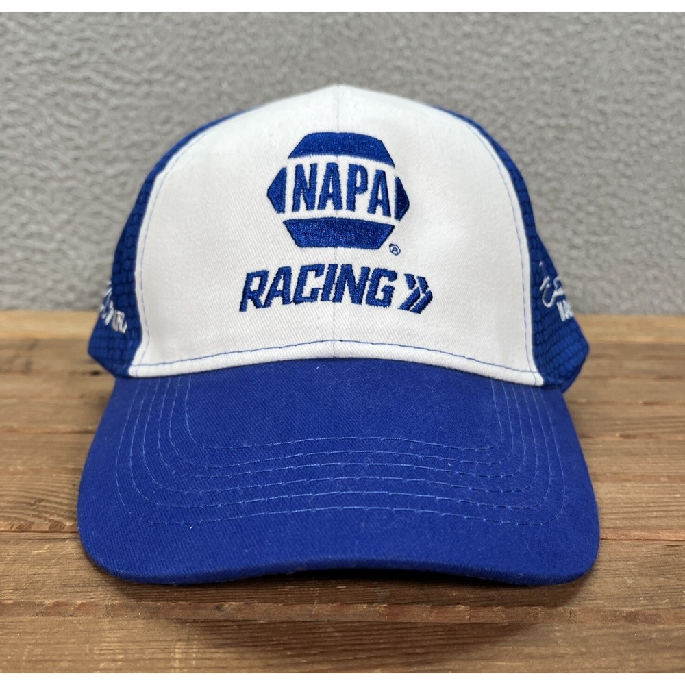 NAPA Racing Hat‎ Adult Blue White Strap Back Cap NASCAR Mechanic Garage Workwear